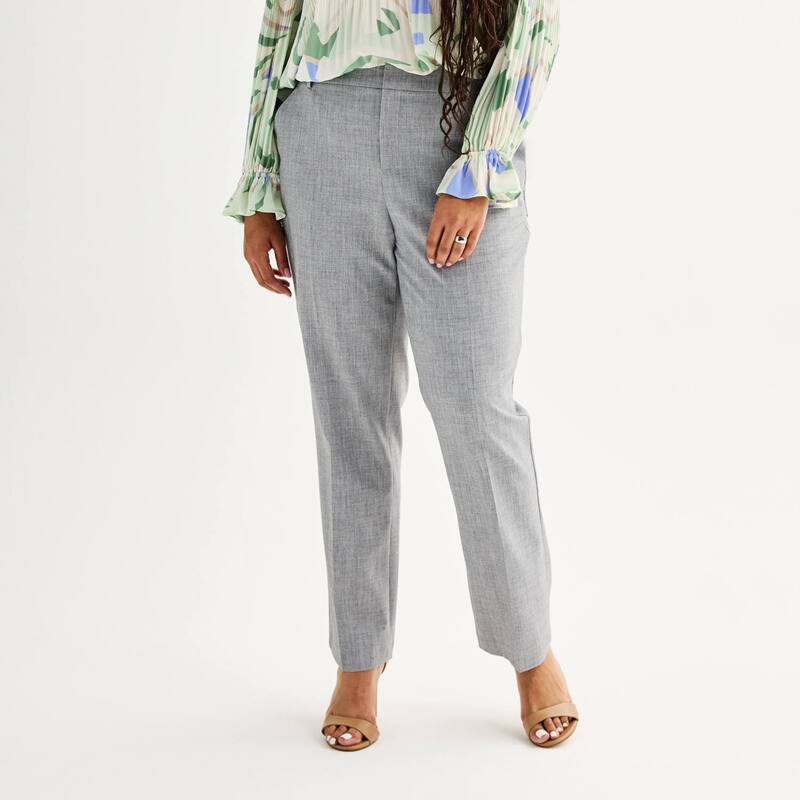 ナインウェスト レディース ボトムス カジュアルパンツ ブーツカット プラスサイズ ブーツ Plusize Nine West Barely Bootcut Pants Gray Heather グレー｜ReVida 店
