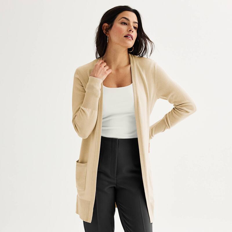 ナインウェスト レディース アウター ニット・セーター カーディガン Women's Nine West Essential Cardigan Quick Sand サンド｜ReVida 店