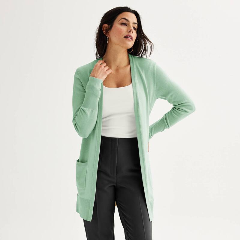 ナインウェスト レディース アウター ニット・セーター カーディガン Women's Nine West Essential Cardigan Waterstone