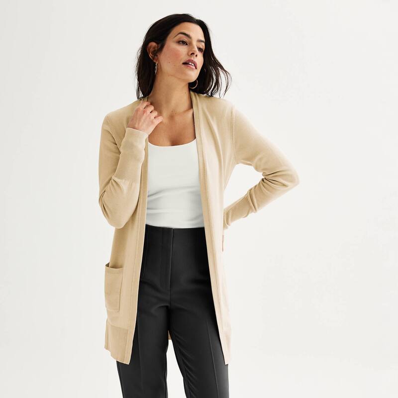 ナインウェスト レディース アウター ニット・セーター プチ カーディガン Petite Nine West Essential Cardigan Quick Sand サンド 9,975円