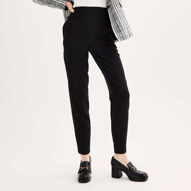 ナインウェスト レディース ボトムス カジュアルパンツ アンクル Women's Nine West Pull-On Straight Ankle Pants Mineral Black ブラック|ReVida 店