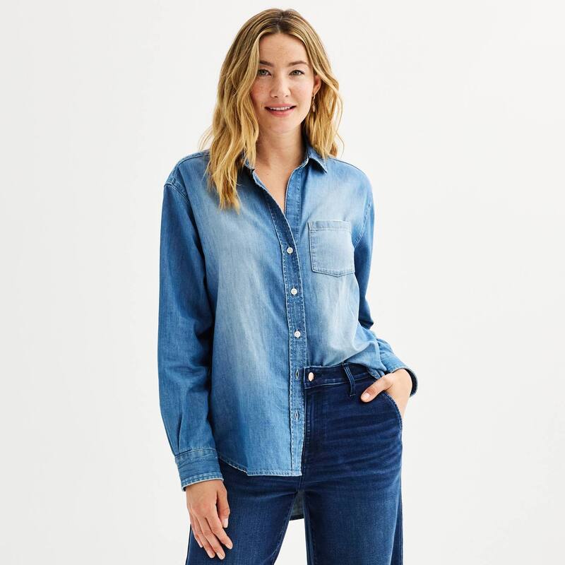 ソノマ レディース トップス プルオーバー ジーンズ Women\u0027sonoma Goods For Life Denim Shirt Medium Light ジーンズ