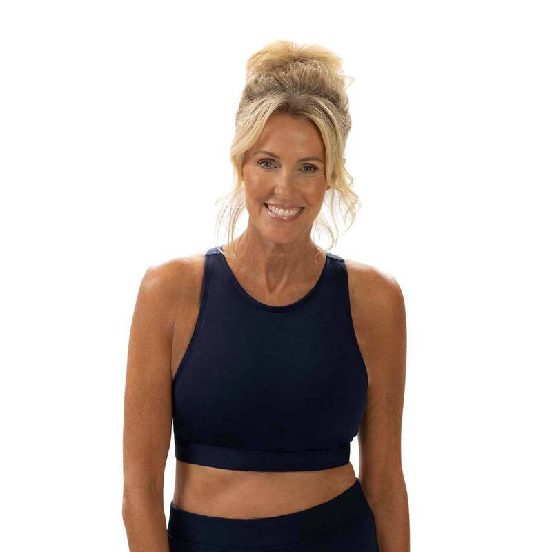 ドルフィン レディース 水着 トップのみ ハイネック Women's Dolfin Aquashape High Neck Longline Bikini Swim Top Navy ネイビー
