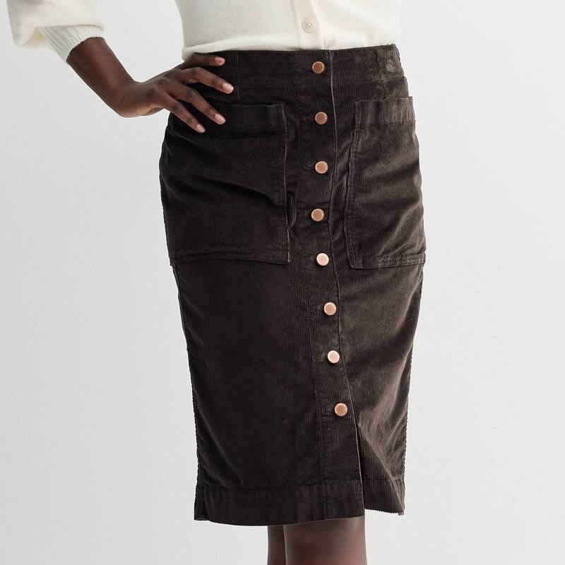 ソノマ レディース ボトムスカート コーデュロイ Women'sonoma Goods For Life Button-Front Corduroy Skirt Laney Plum プラム