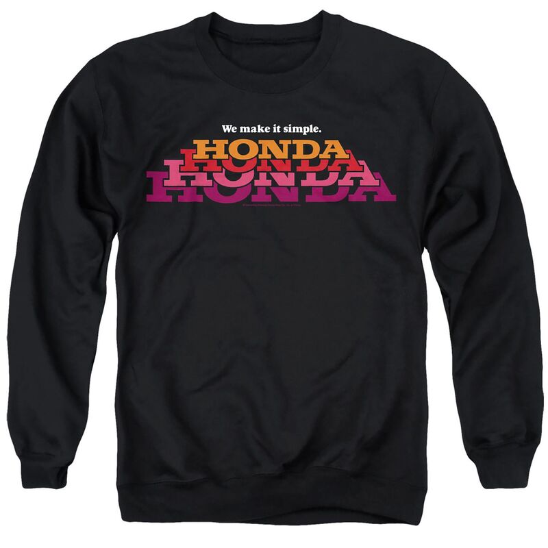 アニメ文字記号 メンズ トップス ティーシャツ 流汗 グラフィック Licensed Character Men\u0027s Honda Make It Simple Graphic Sweatshirt Black 黒いこと メンズファッション-Tシャツ・カットソー