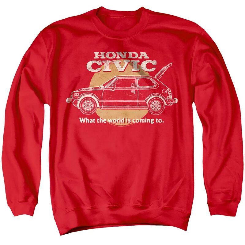 アニメ文字記号 メンズ トップス ティーシャツ 流汗 グラフィック Licensed Character Men\u0027s Honda Civic Graphic Sweatshirt Red 赤いこと トップス-メンズファッション-Tシャツ・カットソー