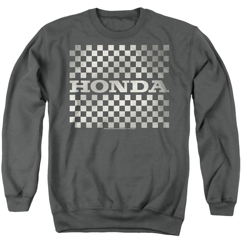 アニメキャラクター メンズ トップス Tシャツ スウェット ロゴ グラフィック Licensed Character Men's Honda Checkers Logo Graphic Sweatshirt Charcoal チャコール｜ReVida 店