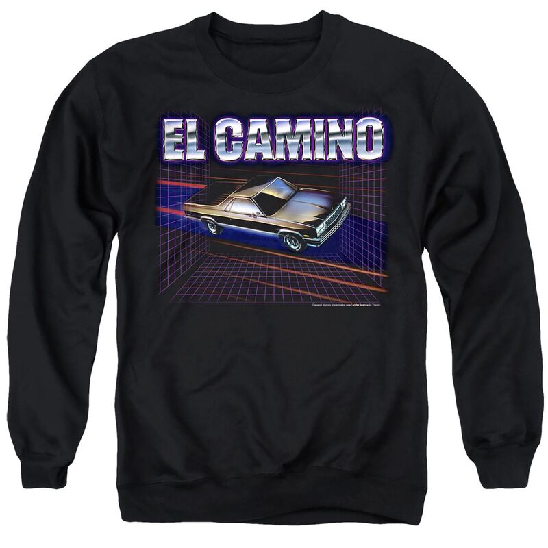 アニメキャラクター メンズ トップス Tシャツ スウェット グラフィック Licensed Character Chevrolet El Camino 85 Graphic Sweatshirt Black ブラック｜ReVida 店