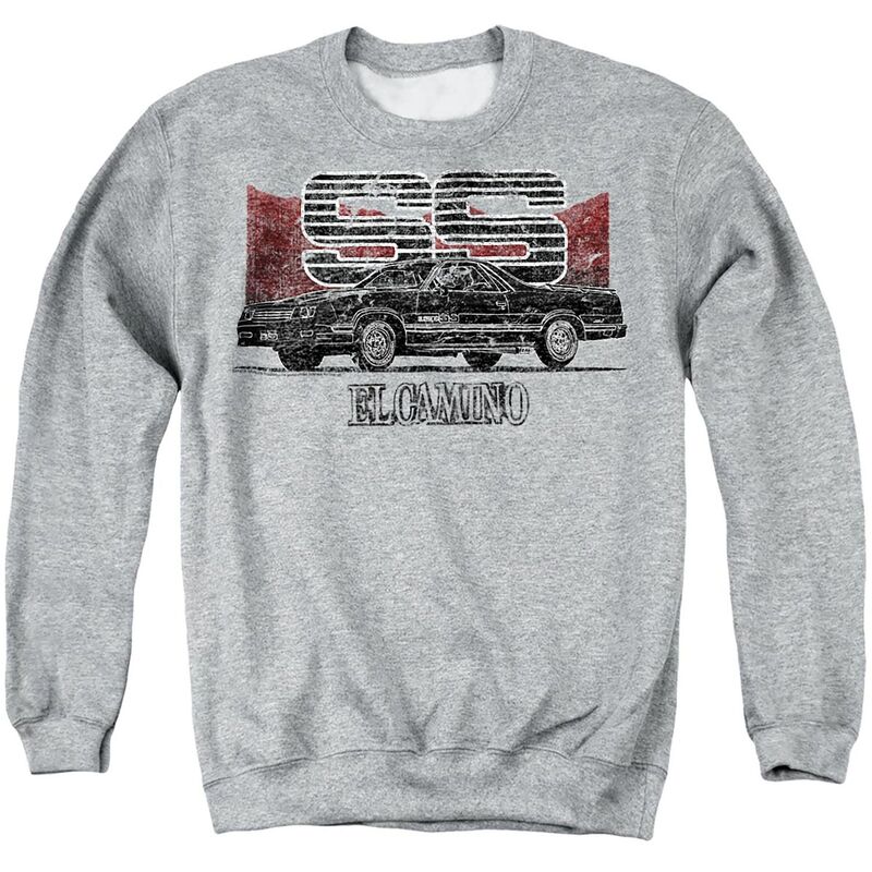 アニメ文字記号 メンズ トップス ティーシャツ 流汗 グラフィック Licensed Character Chevrolet El Camino Graphic Sweatshirt Heather Gray 薄墨色 Tシャツ・カットソー-トップス