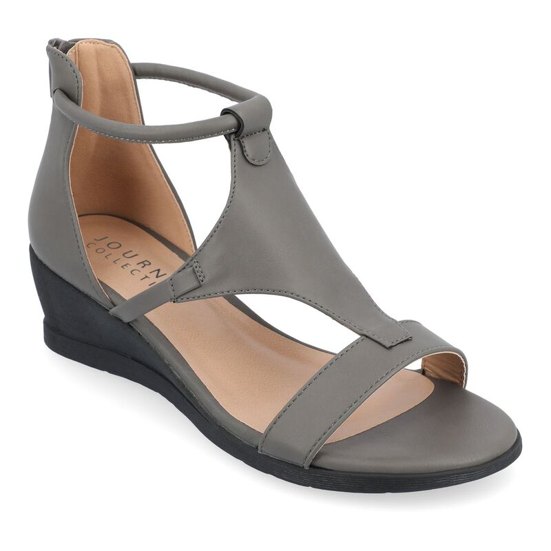 ジュルネ コレクション レディース シューズ サンダル Journee Collection Trayle Women's Wedge Sandals Gray グレー