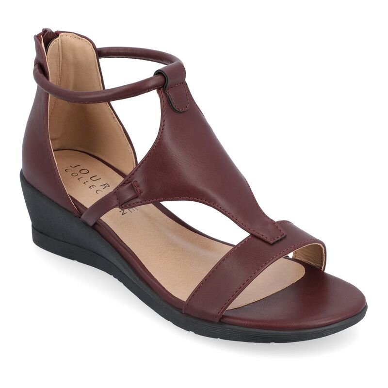 ジュルネ コレクション レディース シューズ サンダル Journee Collection Trayle Women's Wedge Sandals Wine ワイン