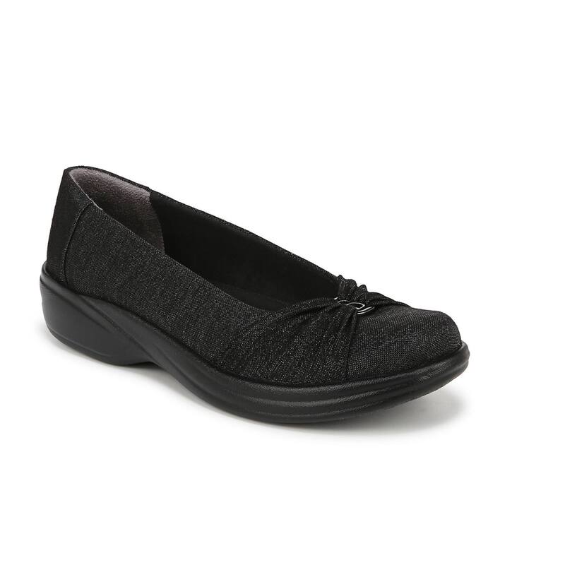 ビジーズ レディース シューズ サンダル Bzees Paige Women'slip-on Shoes Black Shimmer ブラック