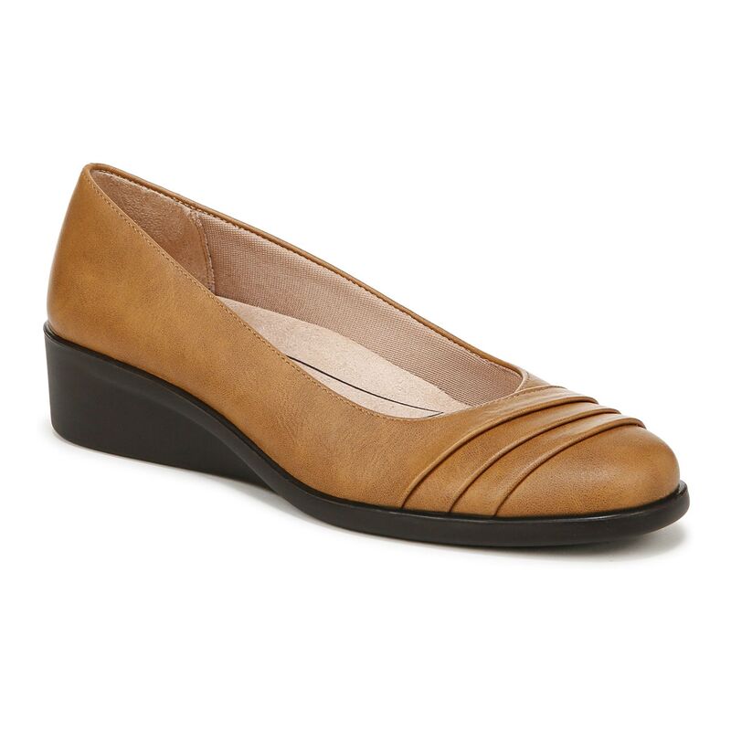 ライフストライド レディース シューズ サンダル LifeStride Jenna Women'slip-on Wedges Tan Faux タン