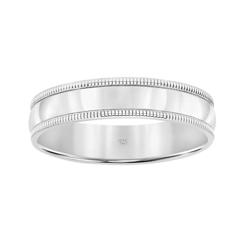 アンブランデッド メンズ 付属品 輪っか Unbranded Men\u0027sterling Silver Milgrain Edge Polished Band Ring Silver Tone しろがね色