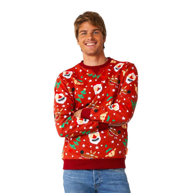 アニメキャラクター メンズ アウター ニット・セーター Licensed Character Men's OppoSuits Jolly Crew Christmasweatered レッド