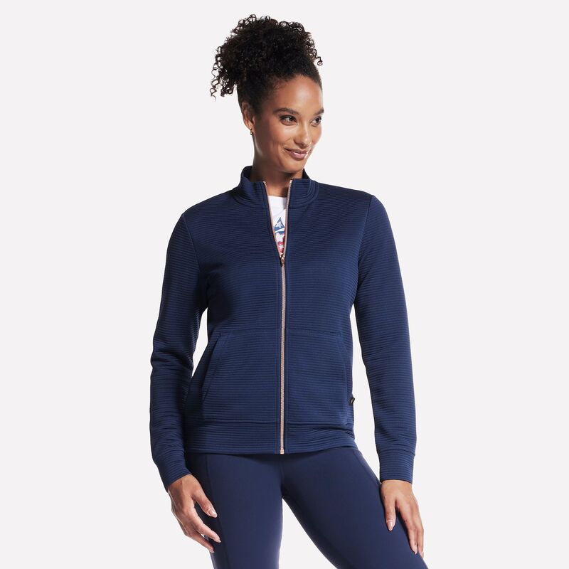 スケッチャーズ レディース アウター 上衣・上衣 Women\u0027skechers The Go Walk Ottoman Cozy Fit Zip-Up Jacket Blue Iris 青み