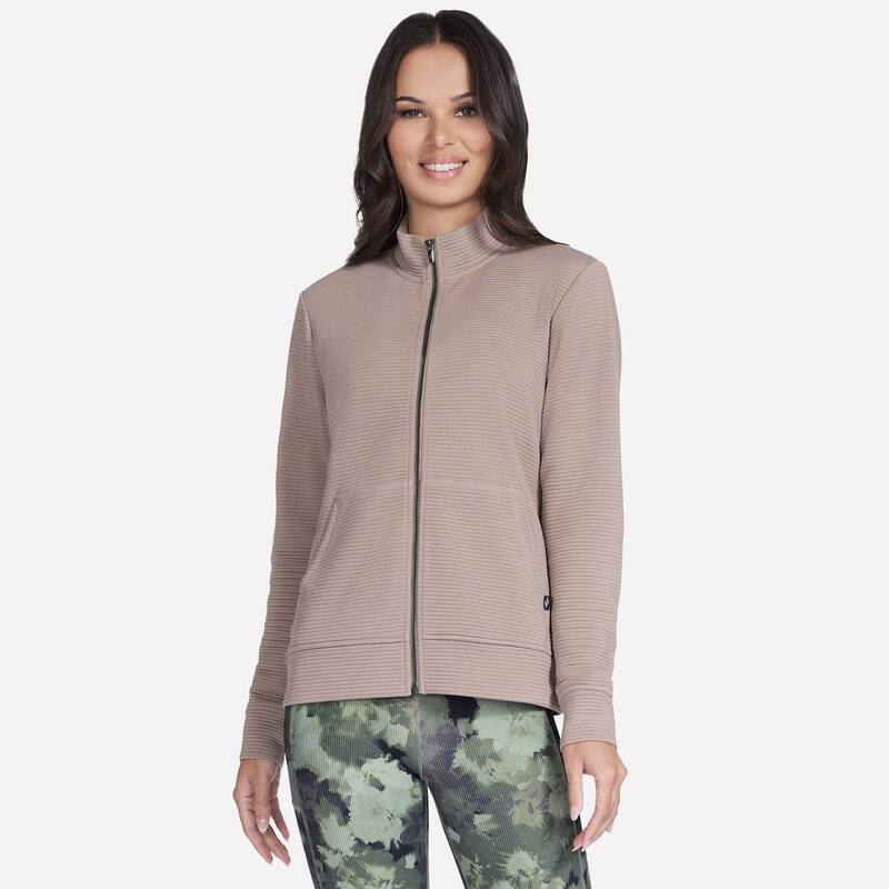 スケッチャーズ レディース アウター 上衣・上衣 Women\u0027skechers The Go Walk Ottoman Cozy Fit Zip-Up Jacket Desert