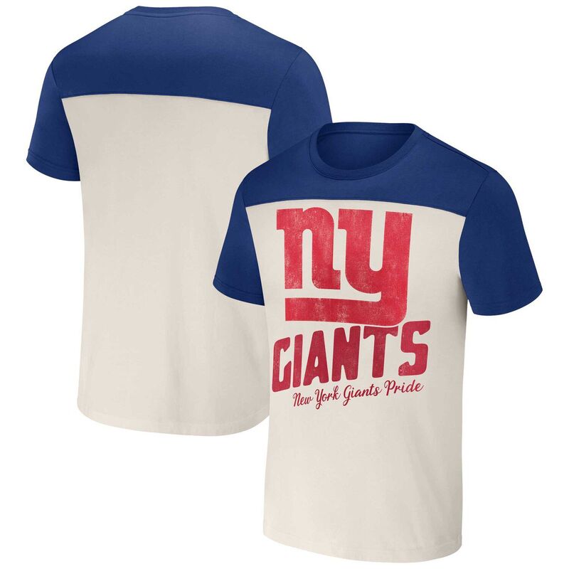 アンブランデッド メンズ トップス Tシャツ カラーブロック Unbranded Men NFL x Darius Rucker Collection by Fanatics Cream New York Giants Colorblocked T-Shirt Gia Beige ベージュ