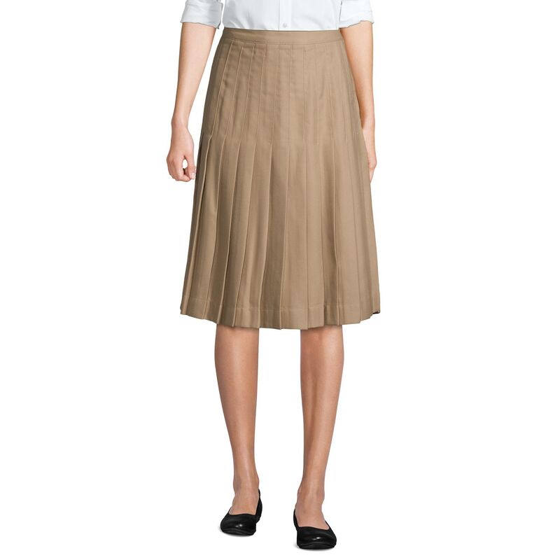 ランズエンド レディース ボトムスカート プリーツ Women's Lands' End School Uniform Pleated Skirt Khaki カーキ|ReVida 店