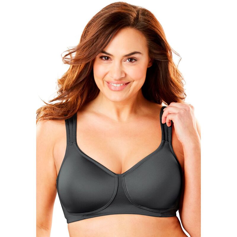 コンフォート チョイス レディース アンダーウェア ブラジャー プラスサイズ Tシャツ Comfort Choice Women's Plusize Microfiber Wireless Lightly Padded T-Shirt Black ブラック