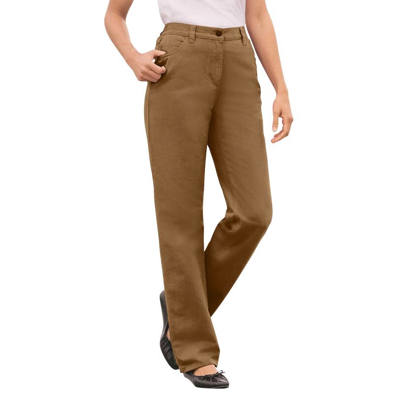 ウーマン ウィズイン レディース ボトムス デニムパンツ プラスサイズ プチ コットン ジーンズ Woman Within Plusize Petite Perfect All-Cotton Back-Elastic Denim Jeans Toffee デニム|ReVida 店