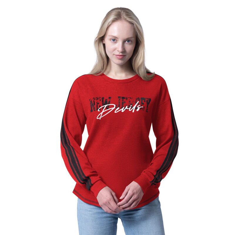 ジースリー フォーハー バイ カール バンクス レディース トップス Tシャツ ジャージー 長袖 Women's G-III 4Her by Carl Banks Red New Jersey Devils Advantage Thermalong-Sleeve Tri-Blend T-Shirt Nhl Red レッド