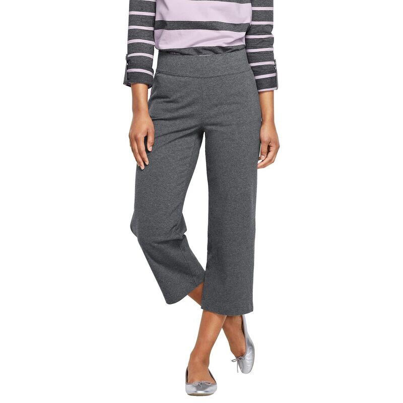 ランズエンド レディース ボトムス カジュアルパンツ プチ Petite Lands' End Starfish Straight-Leg Pull-On Cropants Charcoal Heather チャコール