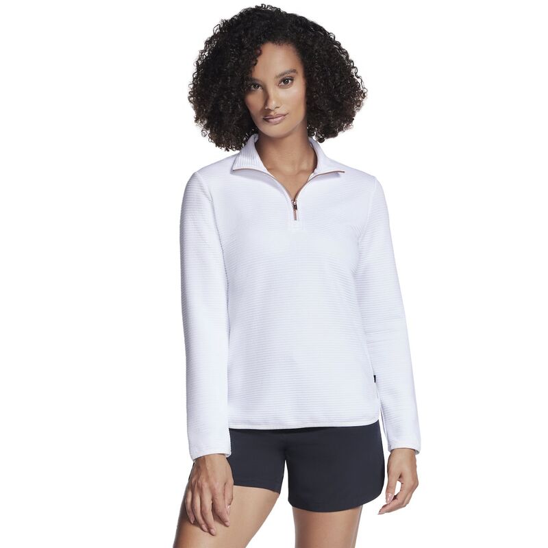 スケッチャーズ レディース アウター ジャケット・ブルゾン Women'skechers Go Walk Ottoman Cozy Fit 1/4 Zipullover Bright White ホワイト｜ReVida 店 12,735円