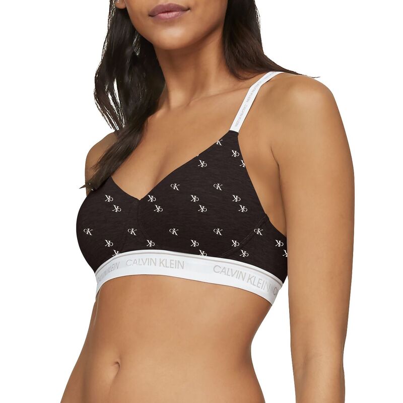 カルバンクライン レディース アンダーウェア ブラジャー ロゴ Women's Calvin Klein Archive Logo Lightly Lined Bralette QF6094 Diamond Logo Black ブラック