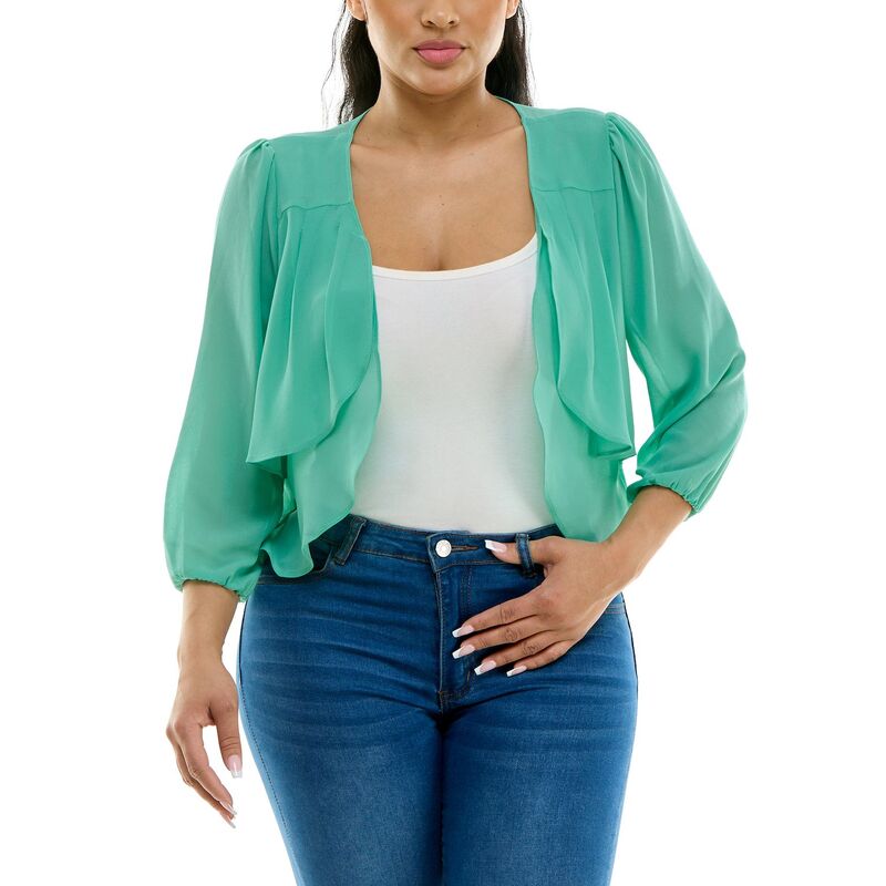 ニナレオナルド レディース トップス ワンピース シフォン プリーツ Women's Nina Leonard Chiffon Pleated Bolero Mint ミント