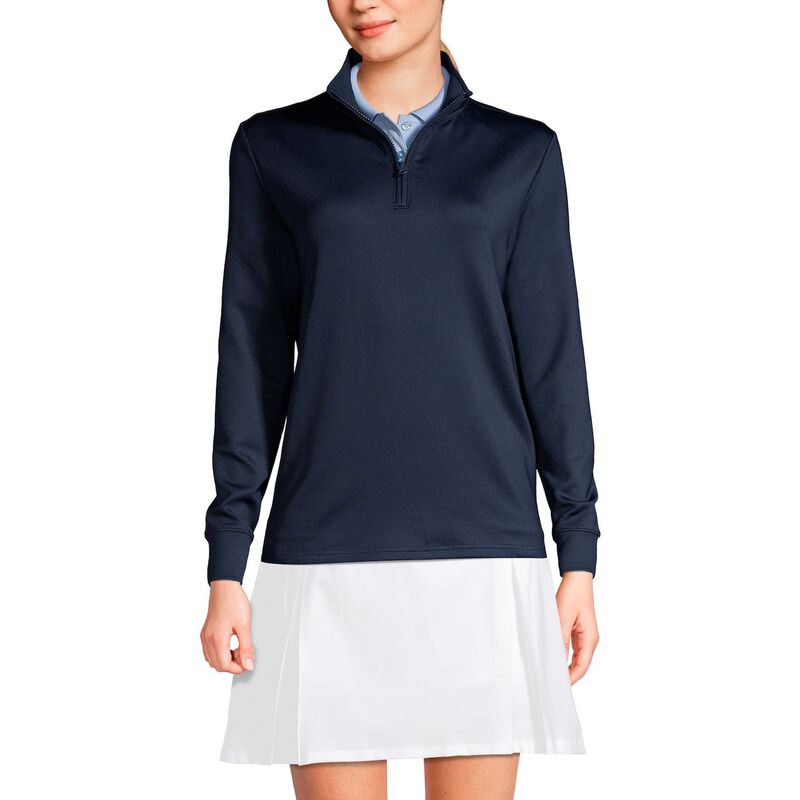 ランズエンド レディース トップス Tシャツ ハーフジップ Women's Lands' End Quarter Zipullover Classic Navy ネイビー