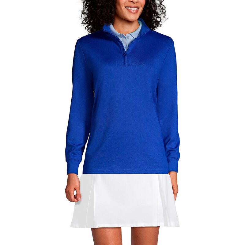 ランズエンド レディース トップス Tシャツ ハーフジップ Women's Lands' End Quarter Zipullover Cobalt コバルト