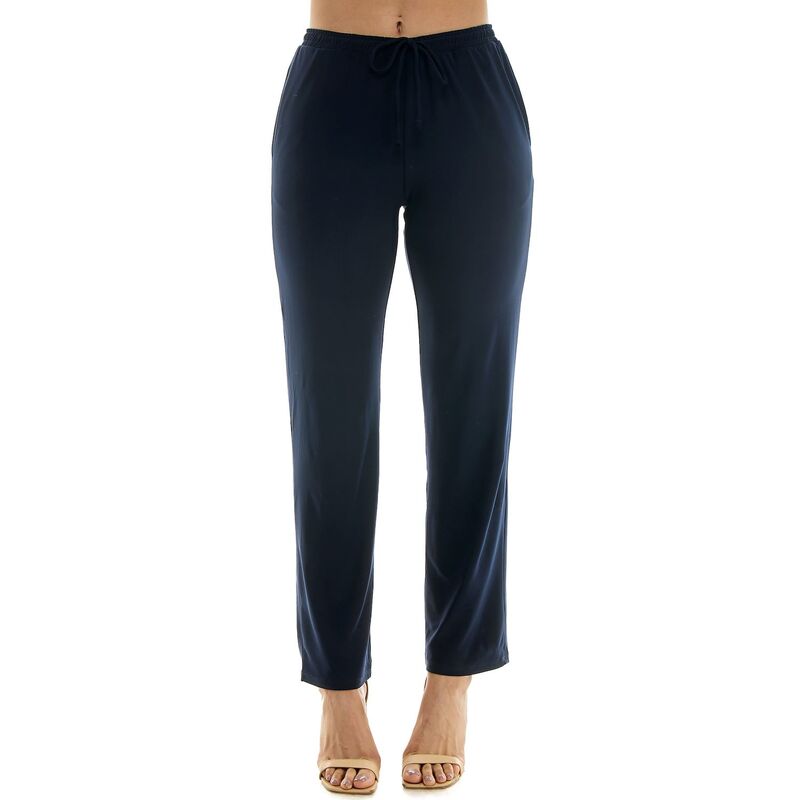 ニナレオナルド レディース ボトムス カジュアルパンツ Women's Nina Leonard Classic Drawstring Pant Navy ネイビー｜ReVida 店