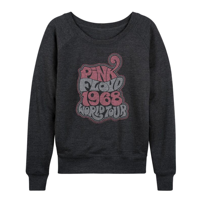 アニメキャラクター レディース トップス Tシャツ パイル Licensed Character Women's Pink Floyd Groovy Retro French Terry Long Sleeve Tee Heather Charcoal チャコール 9,975円