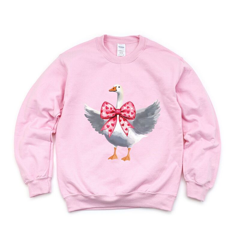 Simply Sage Market レディース トップス Tシャツ スウェット グース グラフィック Simply Sage Market Valentine Goose Coquette - Women's Graphic Sweatshirt Light Pink ピンク