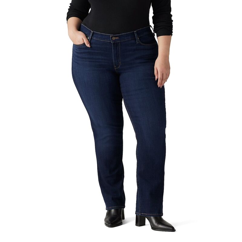 リーバイス レディース ボトムス デニムパンツ プラスサイズ ジーンズ Plusize Levi's Classic Straight Jeans Cobalt Haze コバルト｜ReVida 店