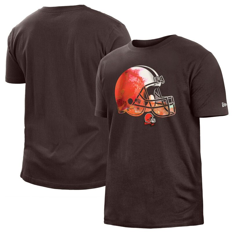 ニューエラ メンズ トップス Tシャツ Men's New Era Brown Cleveland Browns 2022 Sideline Ink Dye T-Shirt Brn Brown ブラウン