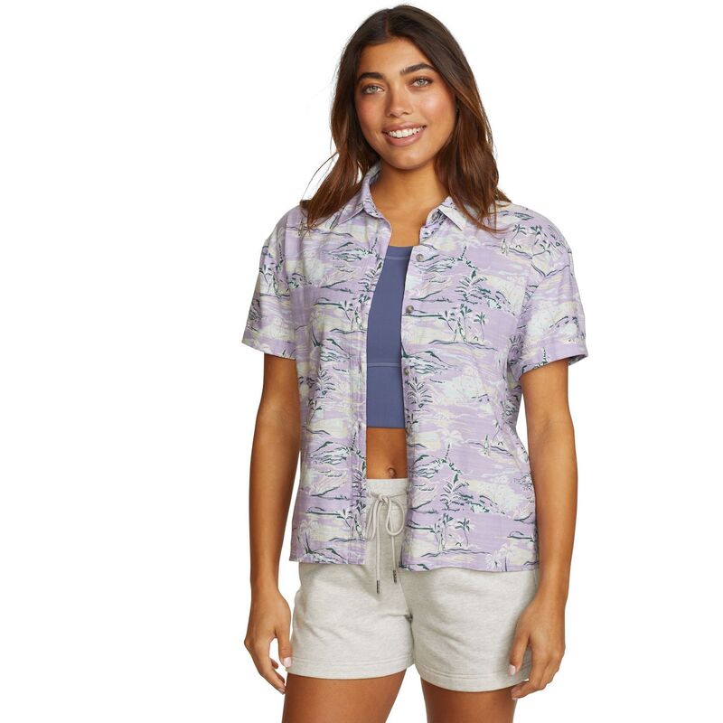 エディー バウアー レディース トップス シャツ ダウン Women's Eddie Bauer Button-Down Baja Shirt Iris｜ReVida 店