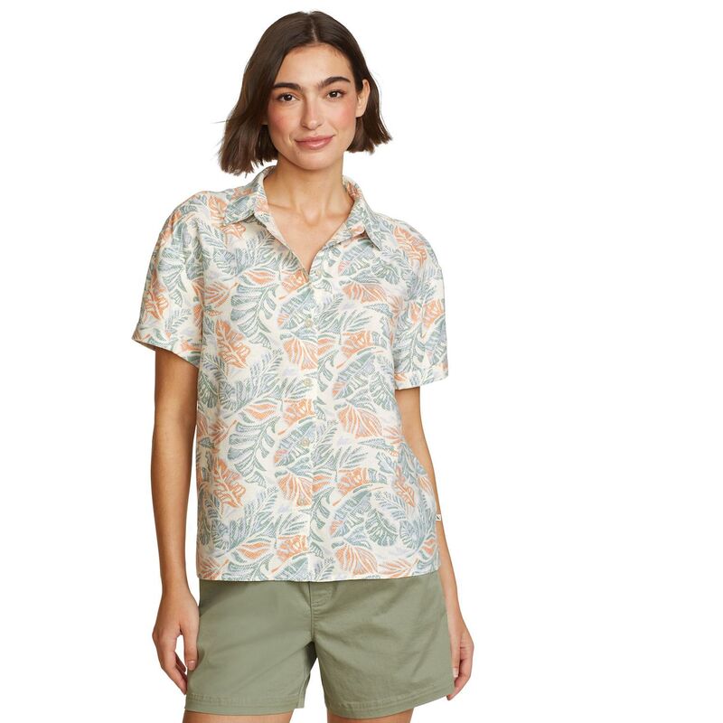 エディー バウアー レディース トップス シャツ ダウン Women's Eddie Bauer Button-Down Baja Shirt Rosewood|ReVida 店