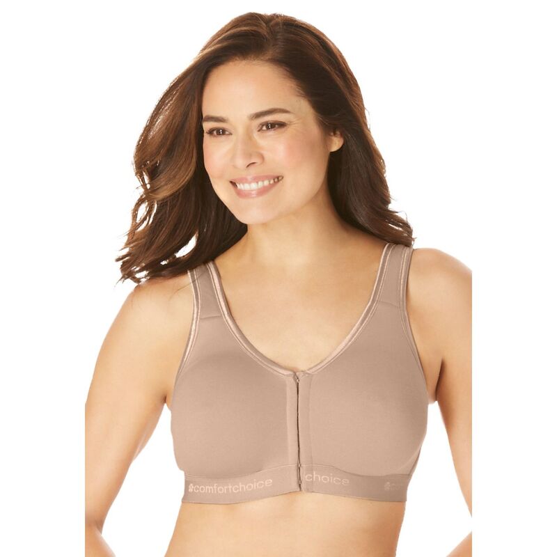 コンフォート より分ける レディース アンダー御召しもの ブラ つけ加える大きさ Comfort Choice Women\u0027s Plusize Wireless Front-close Lounge Bra Beige ベージュ