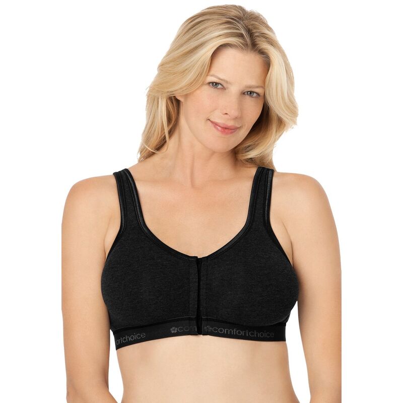 コンフォート より分ける レディース アンダー御召しもの ブラ つけ加える大きさ Comfort Choice Women\u0027s Plusize Wireless Front-close Lounge Bra Black 黒いこと
