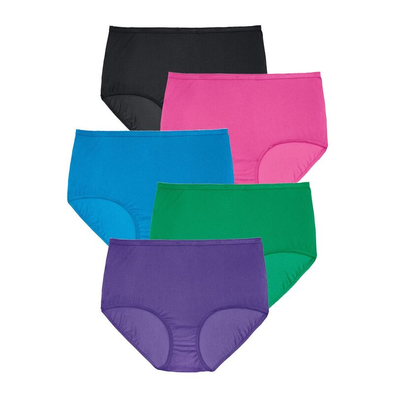 コンフォート チョイス レディース アンダーウェア パンツ プラスサイズ ナイロン Comfort Choice Plusize Full Coverage Nylon Brief 5-Pack Bright Pack 9,235円