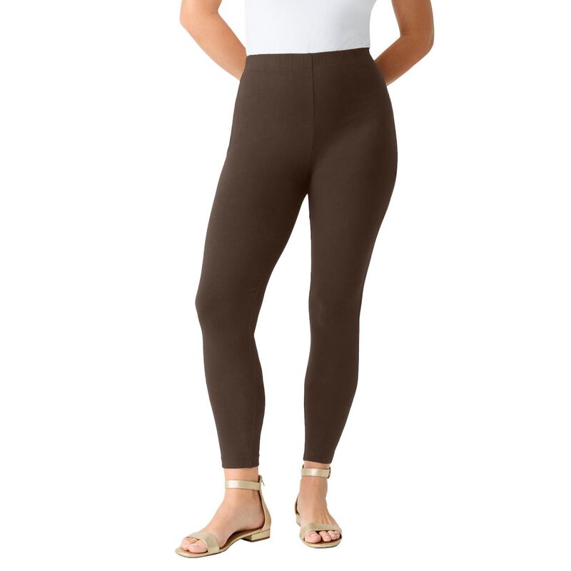 ロアマンズ レディース ボトムス カジュアルパンツ プラスサイズ アンクル Roaman's Women's Plusize Anklength Essential Stretch Legging Chocolate チョコレート｜ReVida 店