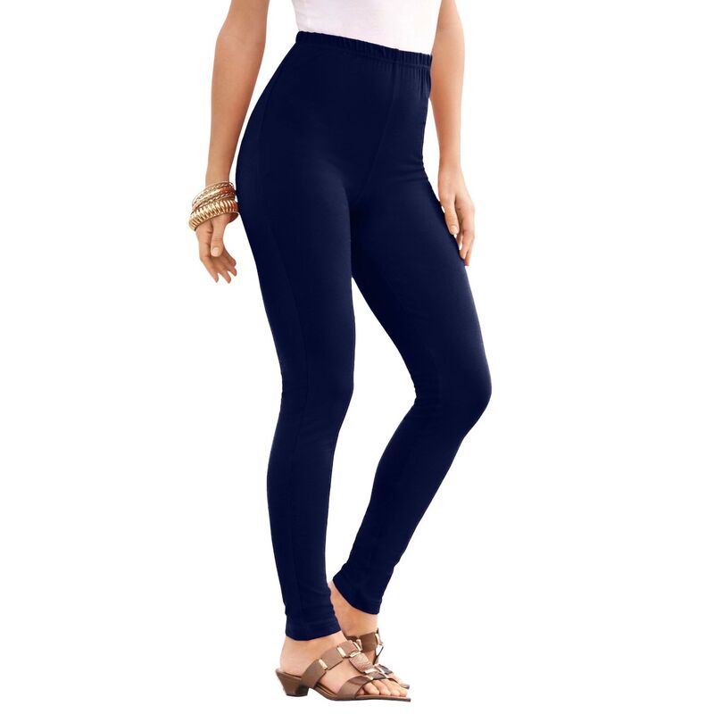 ロアマンズ レディース ボトムス カジュアルパンツ プラスサイズ アンクル Roaman's Women's Plusize Anklength Essential Stretch Legging Navy ネイビー|ReVida 店