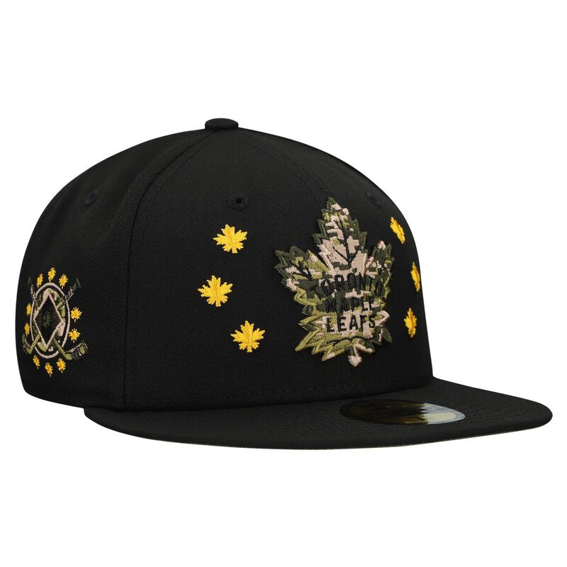 ニューエラ メンズ アクセサリー 帽子 Men's New Era Black Toronto Mapleafs Military Appreciation Digital Camo Stars 59FIFTY Fitted Hat Mpl Black ブラック 10,514円