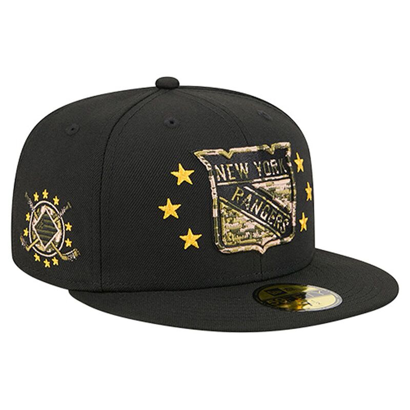 ニューエラ メンズ アクセサリー 帽子 Men's New Era Black New York Rangers Military Appreciation Digital Camo Stars 59FIFTY Fitted Hat Ran Black ブラック 10,110円