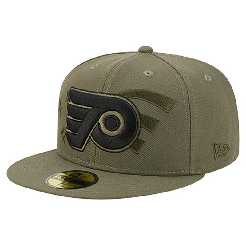 ニューエラ メンズ アクセサリー 帽子 Men's New Era Olive Philadelphia Flyers Military Appreciation Flag 59FIFTY Fitted Hat Fly Multi マルチカラー