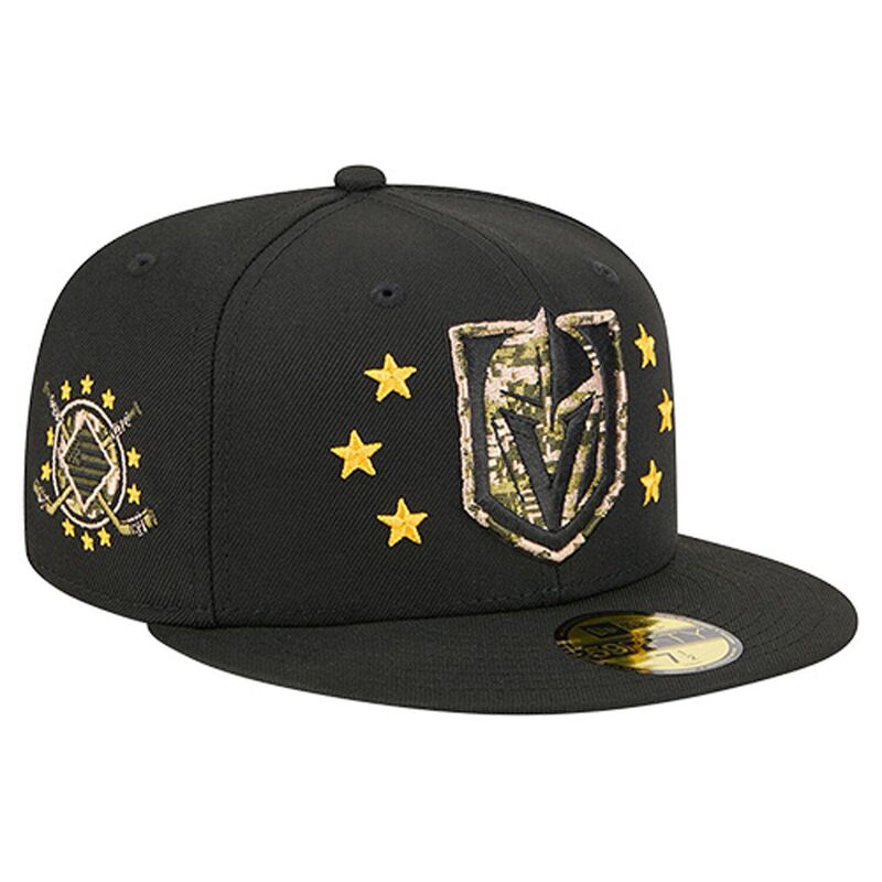 ニューエラ メンズ アクセサリー 帽子 Men's New Era Black Vegas Golden Knights Military Appreciation Digital Camo Stars 59FIFTY Fitted Hat Lvk Black ブラック