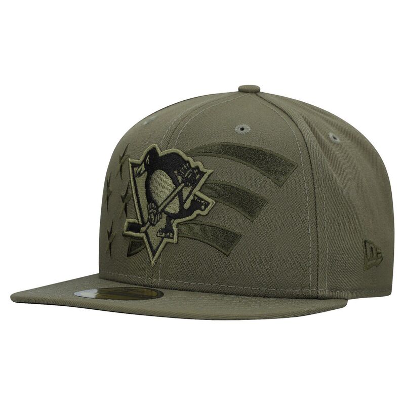 ニューエラ メンズ アクセサリー 帽子 Men's New Era Olive Pittsburgh Penguins Military Appreciation Flag 59FIFTY Fitted Hat Png Multi マルチカラー