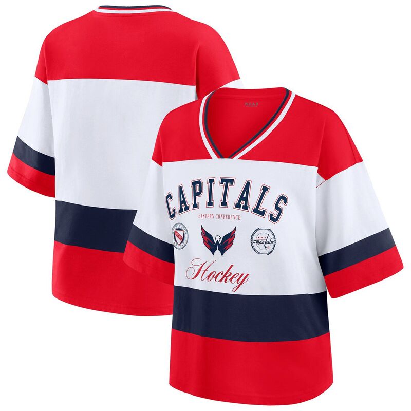 ウェア バイ エリン アンドルーズ レディース トップス Tシャツ キャップ ジャージー Women's WEAR by Erin Andrews Red/White Washington Capitals Jersey Style Tee Cap Red レッド 9,735円